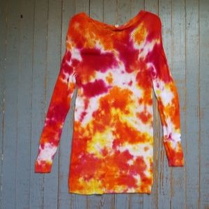 Tie Dye Upcycled Mesh Tunic